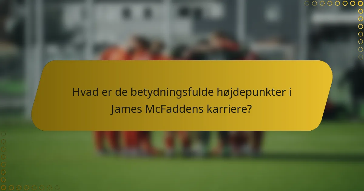Hvad er de betydningsfulde højdepunkter i James McFaddens karriere?